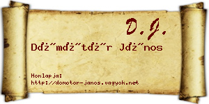 Dömötör János névjegykártya