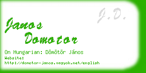 janos domotor business card