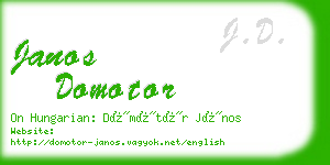 janos domotor business card